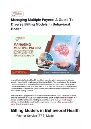 Managing Multiple Payers - A Guide To Diverse Billing Models In Behavioral Health