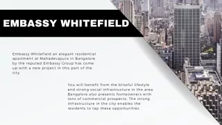 Embassy Whitefield in Mahadevapura Bangalore