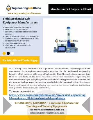 Fluid Mechanics Lab Equipment Manufacturers in China