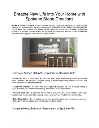 Spokane Stone Creations - Kitchen Remodeling Contractor Spokane