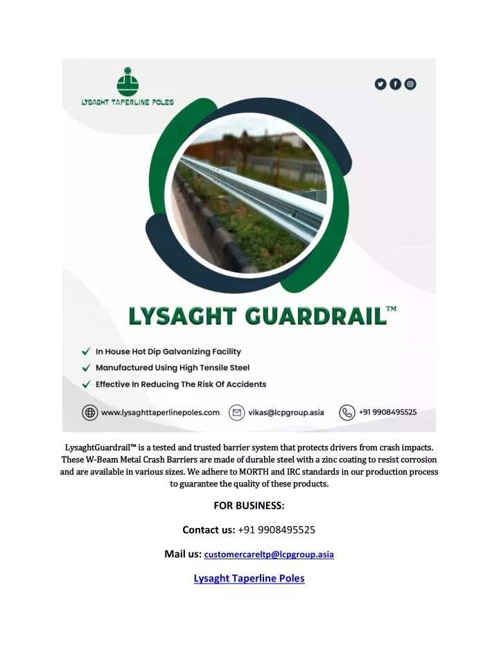 lysaghtguardrail is a tested and trusted barrier