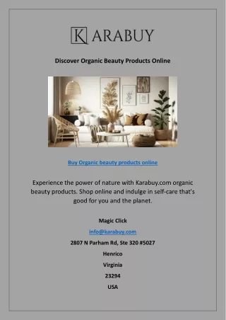 Discover Organic Beauty Products Online