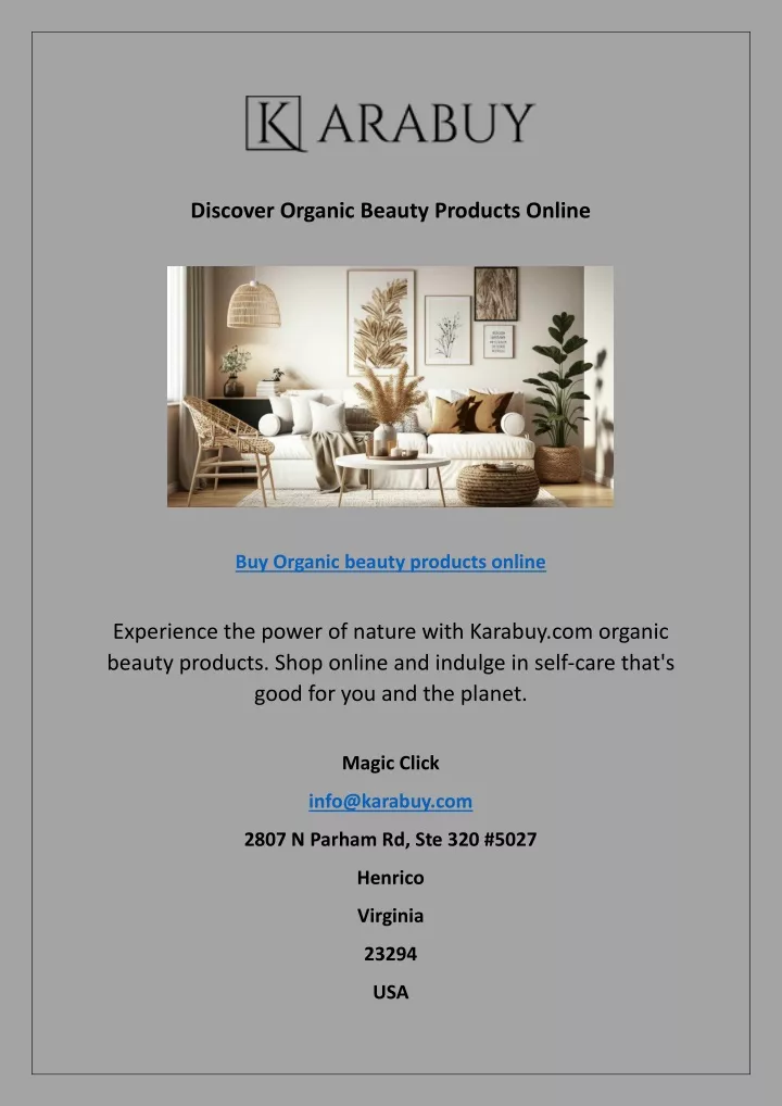 discover organic beauty products online