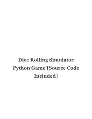 dice rolling simulator