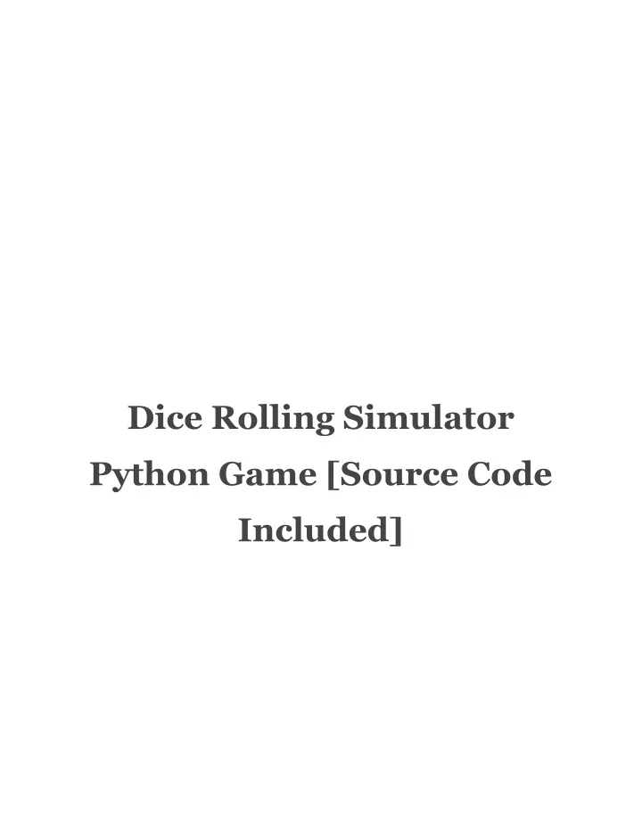 dice rolling simulator