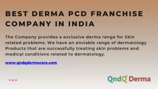Derma PCD Franchise Company in India-QndQderma