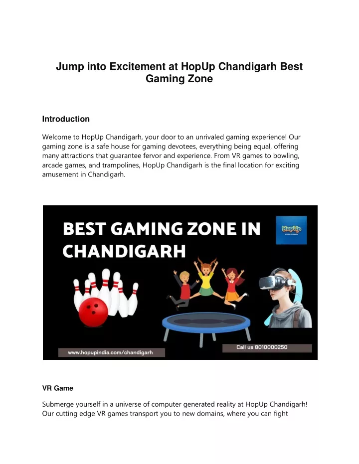 jump into excitement at hopup chandigarh best