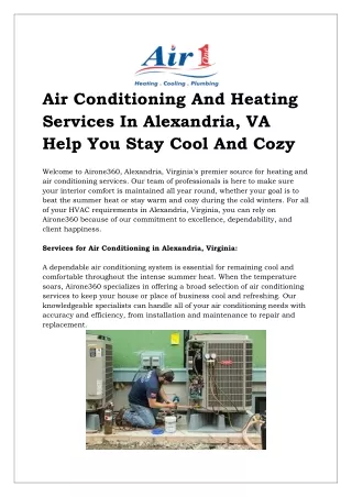 Heating Repair Alexandria Va