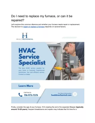 Do I need to replace my furnace, or can it be repaired (1)