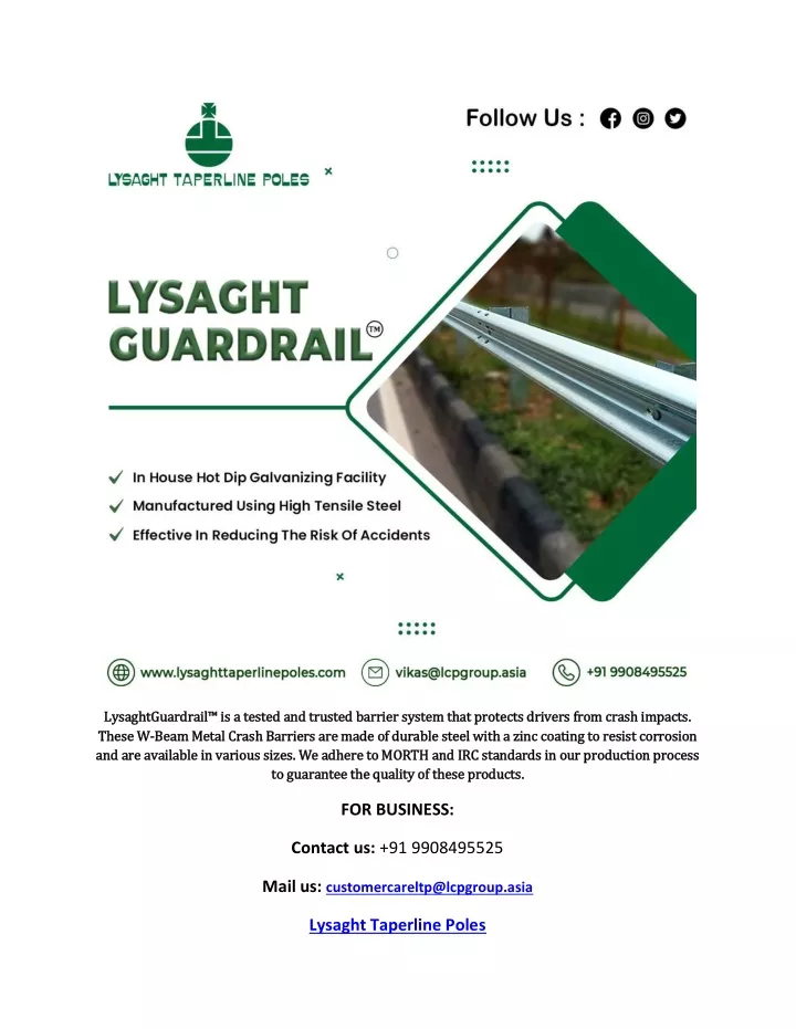 lysaghtguardrail is a tested and trusted barrier