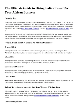 linkThe Ultimate Guide to Hiring Indian Talent for Your African Business