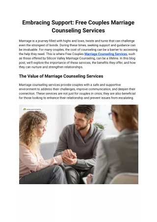 Best Couples Marriage Counseling Services