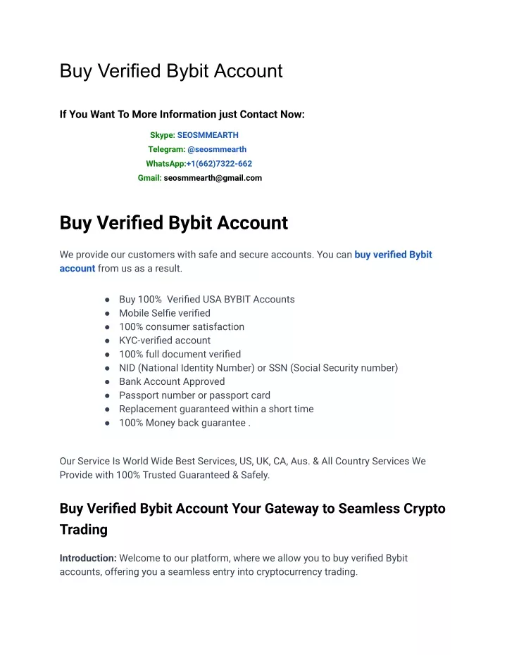 buy verified bybit account