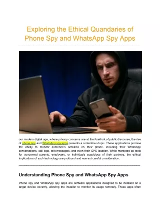 Exploring the Ethical Quandaries of Phone Spy and WhatsApp Spy Apps