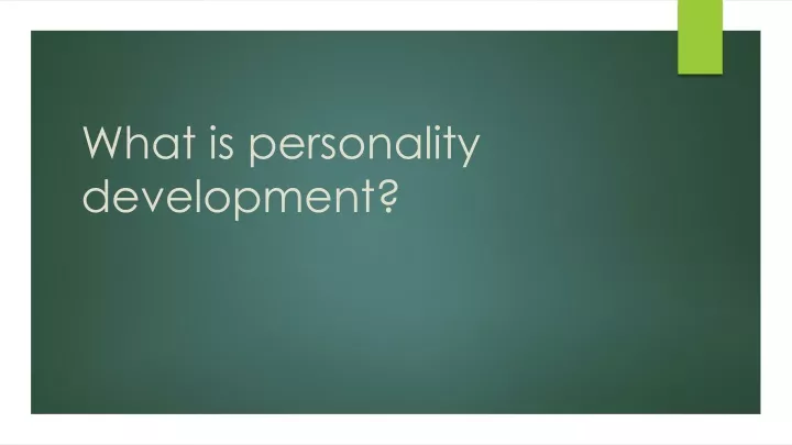 what is personality development