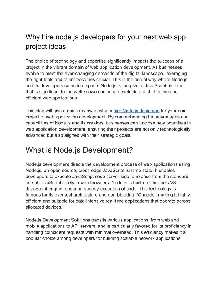 why hire node js developers for your next