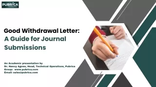 Good Withdrawal Letter: A Guide for Journal Submissions