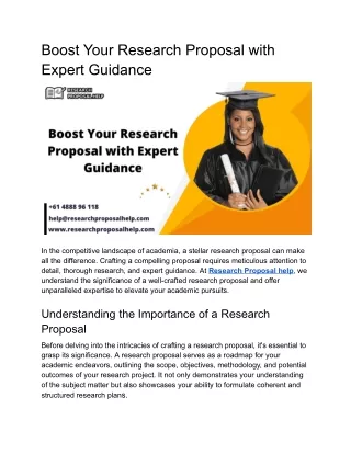 Boost Your Research Proposal with Expert Guidance