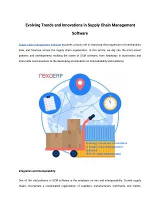 Evolving Trends and Innovations in Supply Chain Management Software