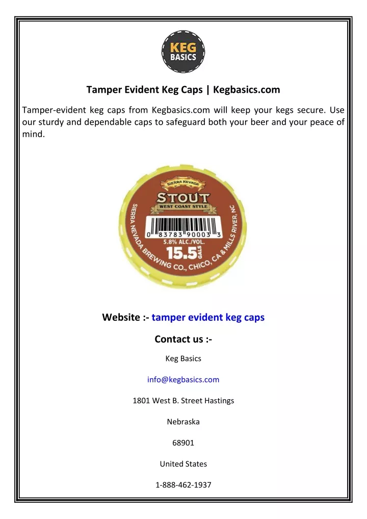 tamper evident keg caps kegbasics com