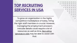 Top Recruiting Services In USA