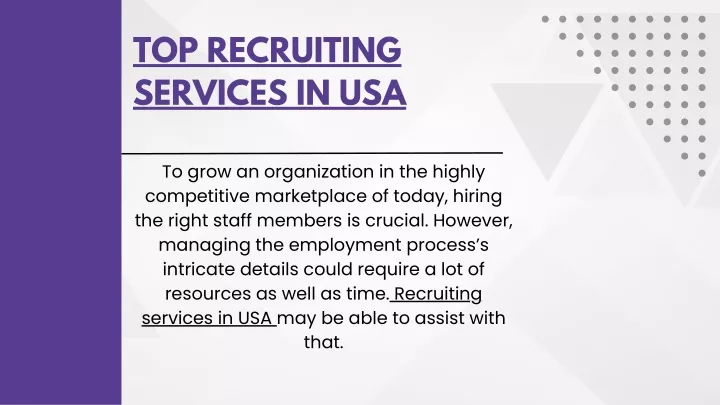 top recruiting services in usa