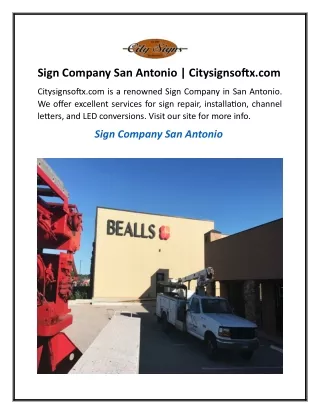 Sign Company San Antonio  Citysignsoftx.com