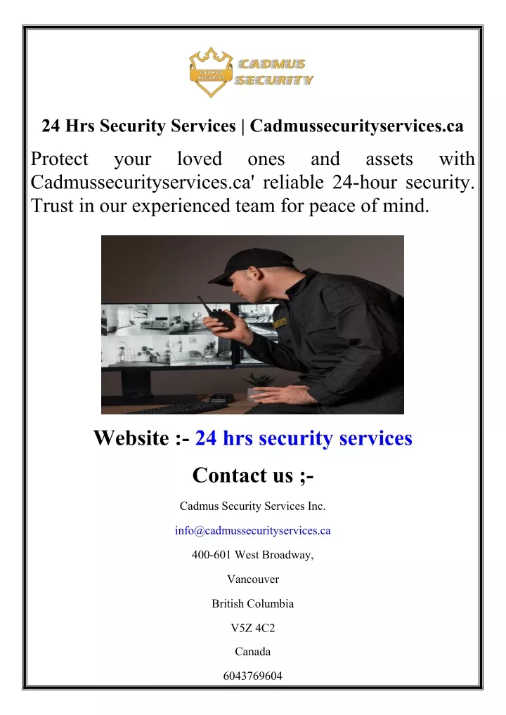 24 hrs security services cadmussecurityservices ca