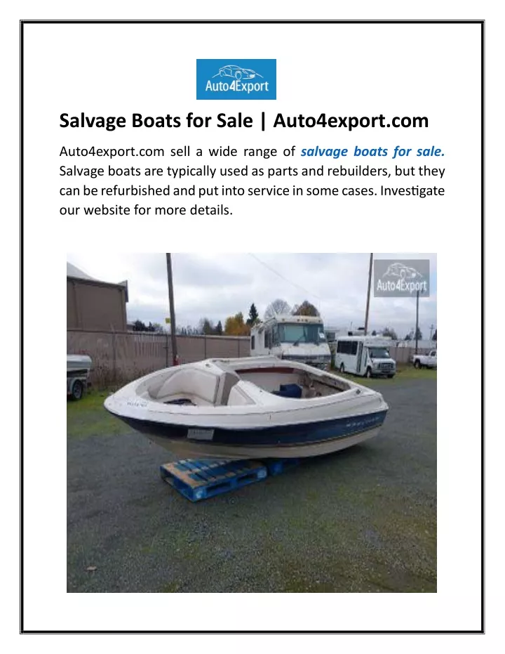 salvage boats for sale auto4export com