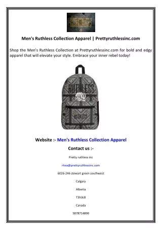 Men's Ruthless Collection Apparel  Prettyruthlessinc.com