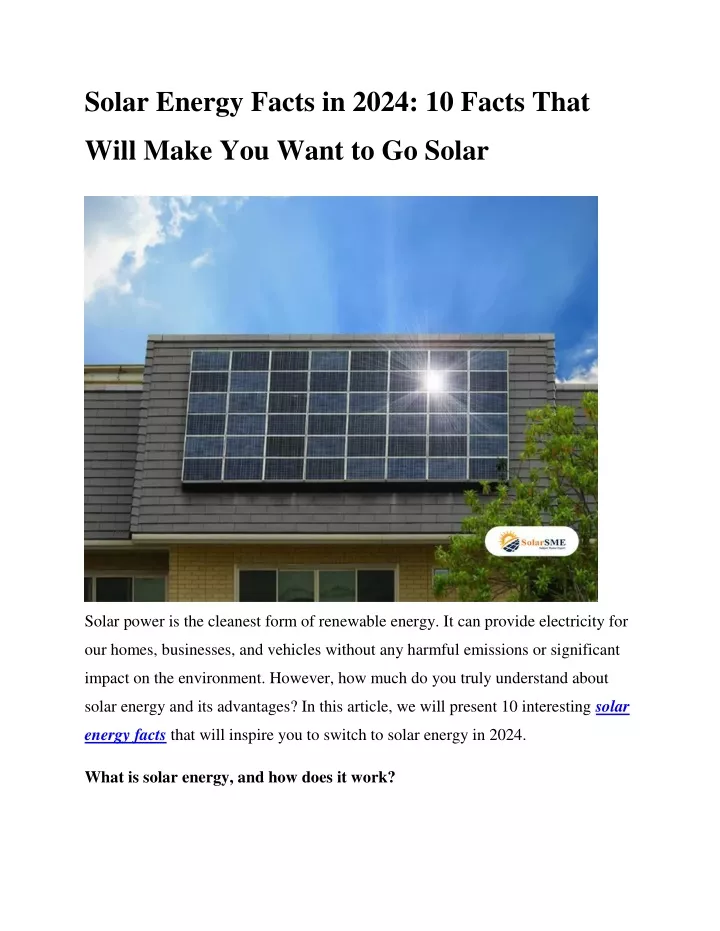 solar energy facts in 2024 10 facts that