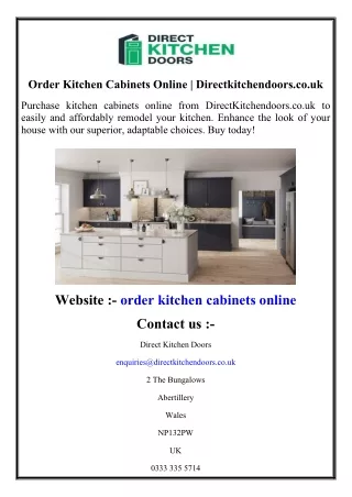 Order Kitchen Cabinets Online  Directkitchendoors.co.uk