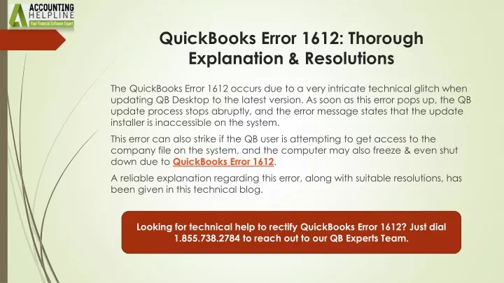 quickbooks error 1612 thorough explanation resolutions