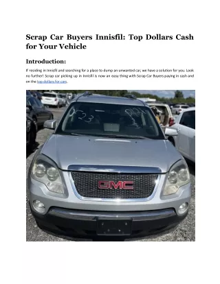 Scrap Car Buyers Innisfil_ Top Dollars Cash for Your Vehicle