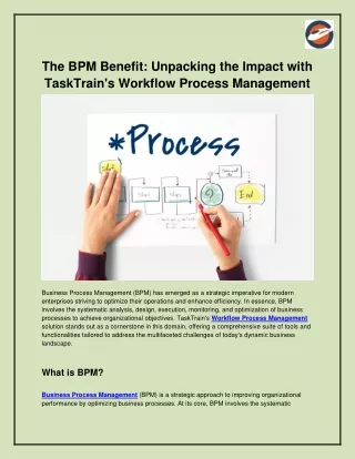 The BPM Benefit_ Unpacking the Impact with TaskTrain's Workflow Process Management