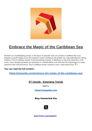 Embrace the magic of Carribean Sea