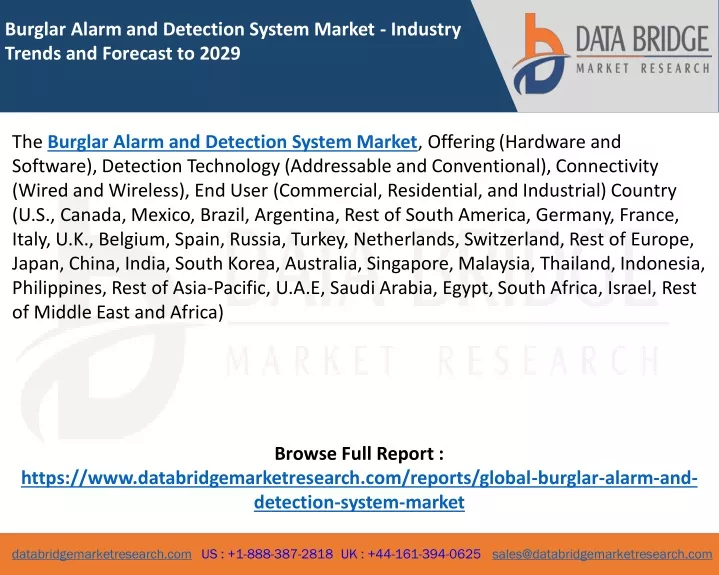 burglar alarm and detection system market