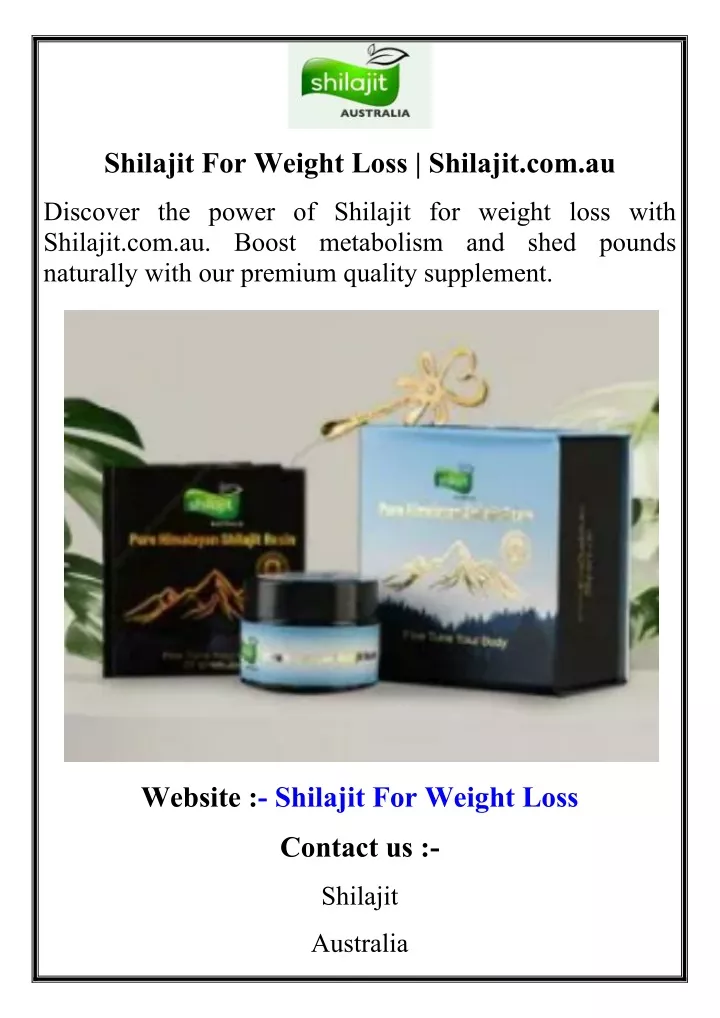 shilajit for weight loss shilajit com au