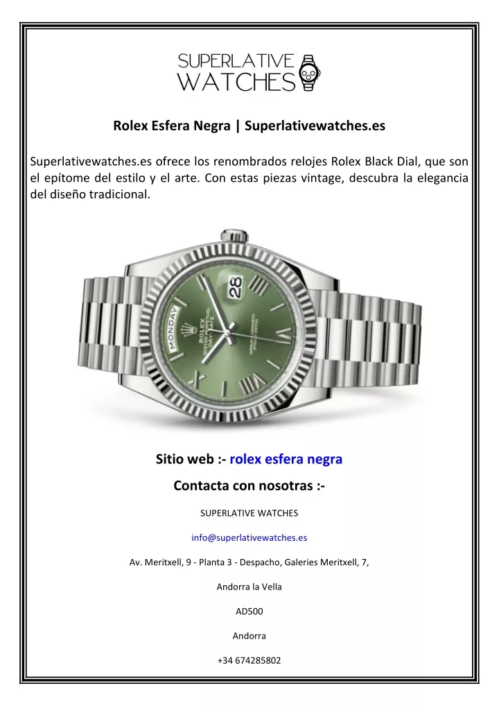 rolex esfera negra superlativewatches es