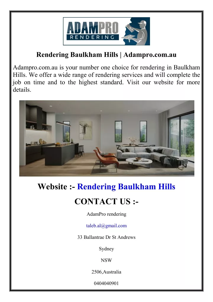 rendering baulkham hills adampro com au