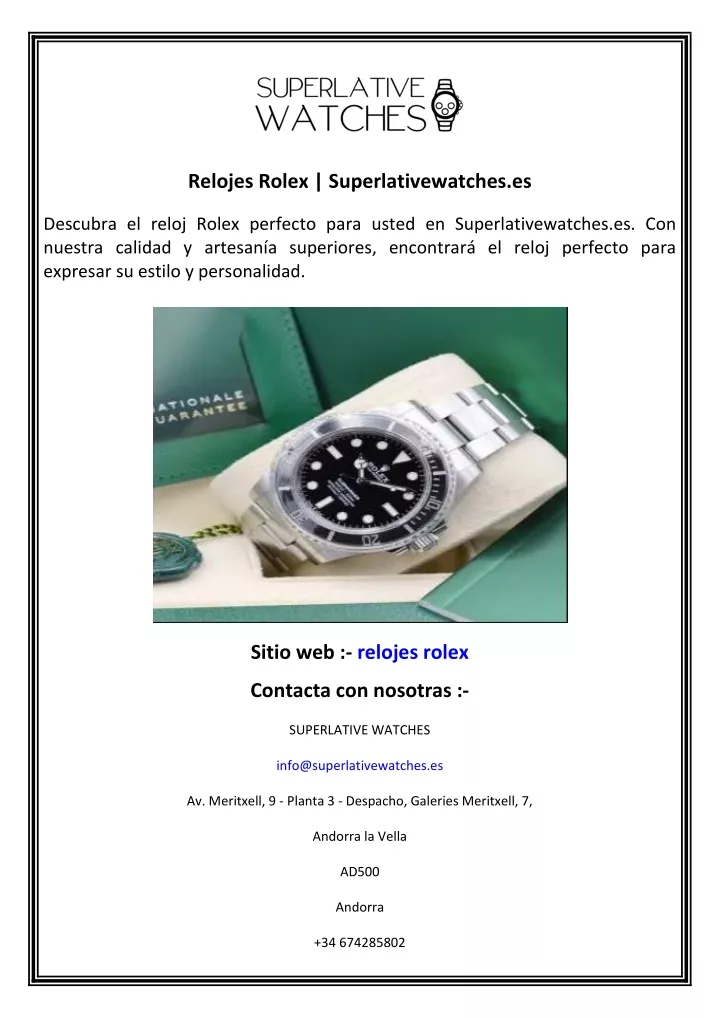 relojes rolex superlativewatches es