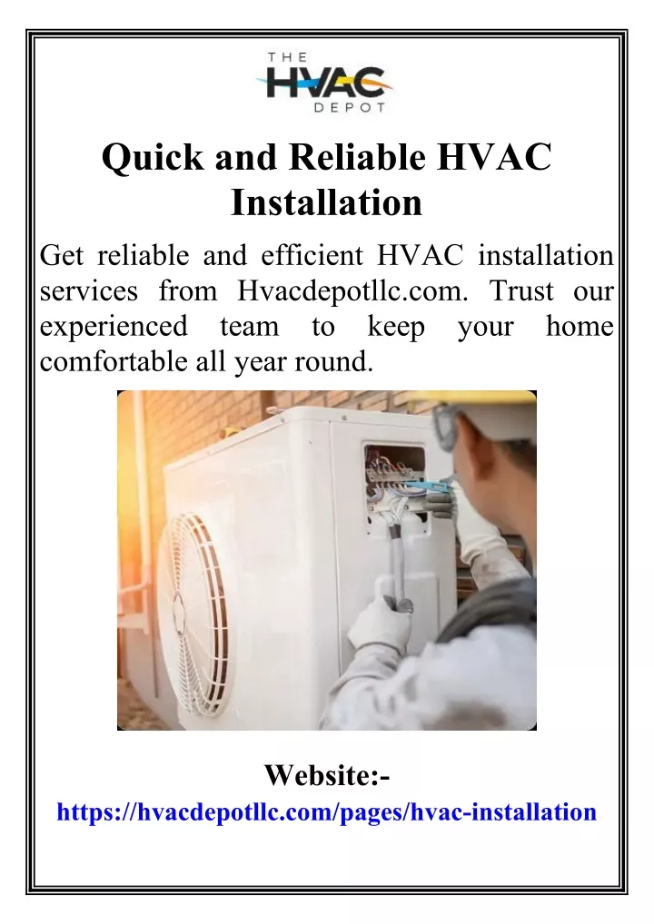 quick and reliable hvac installation get reliable