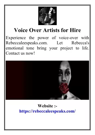 Voice Over Artists for Hire