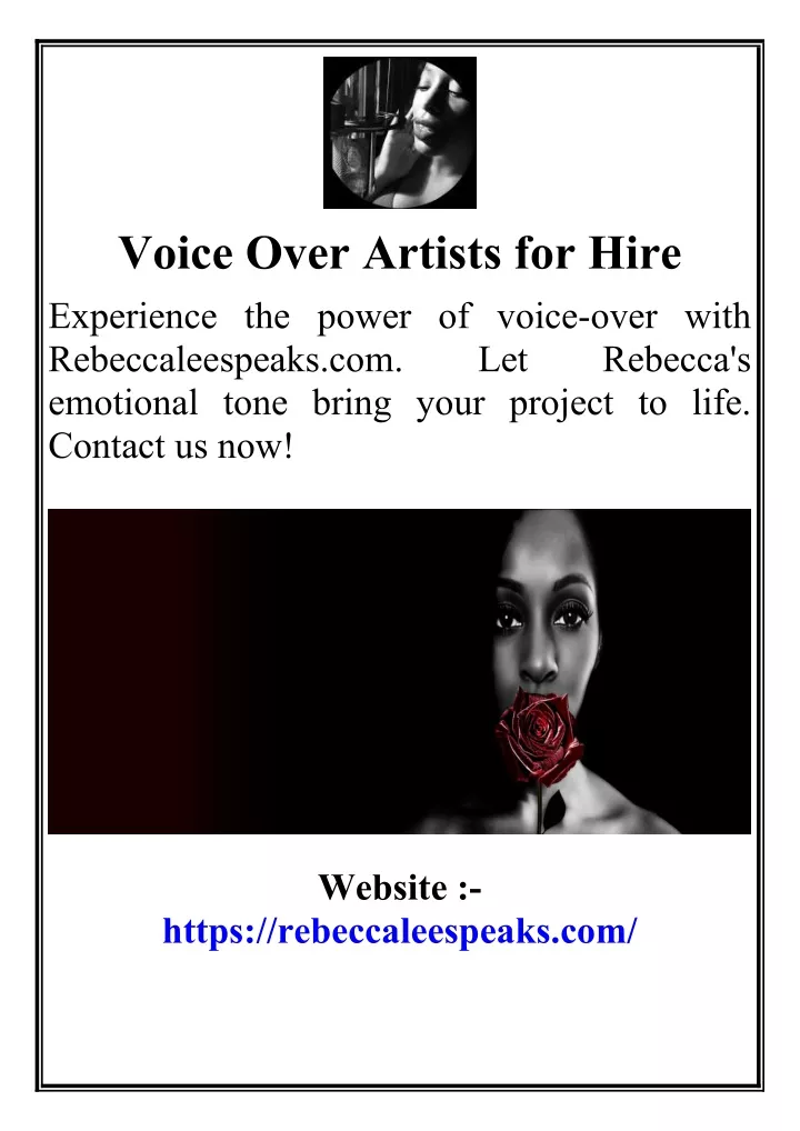 voice over artists for hire experience the power