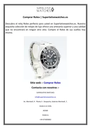 Comprar Rolex  Superlativewatches.es