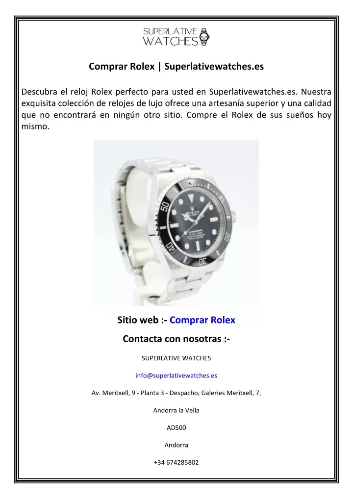 comprar rolex superlativewatches es