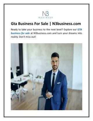 Gta Business For Sale  N3business.com