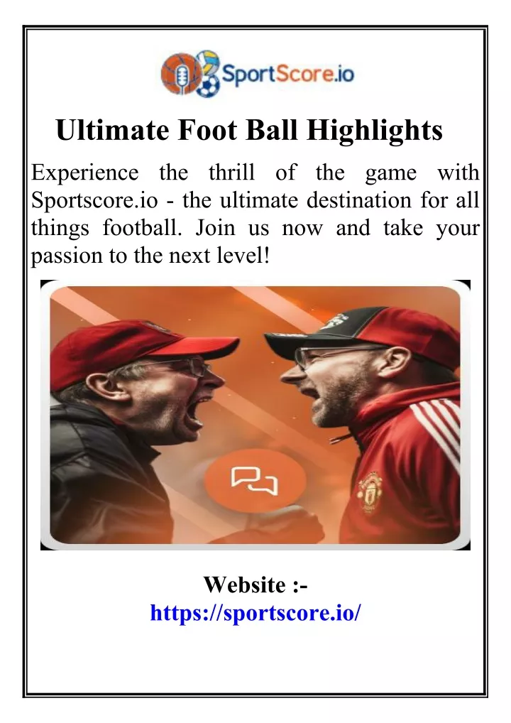 ultimate foot ball highlights experience