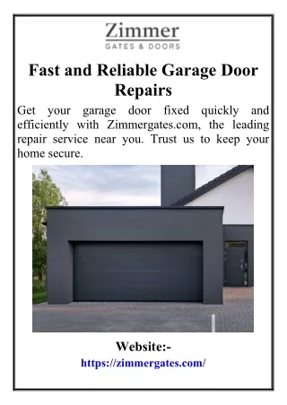 Fast and Reliable Garage Door Repairs