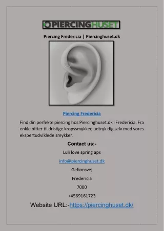 Piercing Fredericia | Piercinghuset.dk